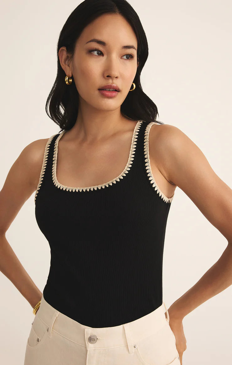 Z Supply Jaidynn Whipstitch Rib Tank In Red | Red Dress