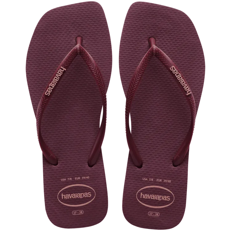 Havaianas Slim Square Logo Pop Up Flip Flops Purple Soil MichellesSwimanddenim