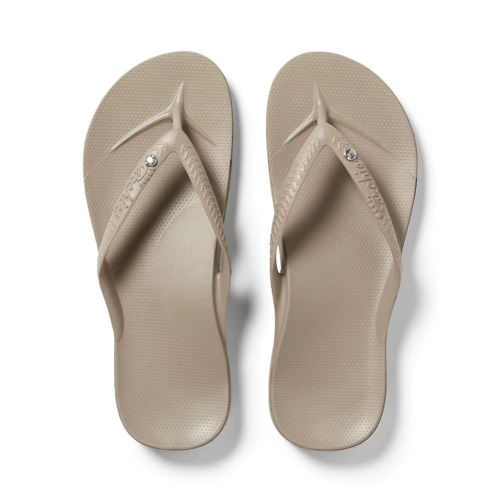 Archies Footwear Women's Arch Support Flip Flops Taupe New With Tags No Box